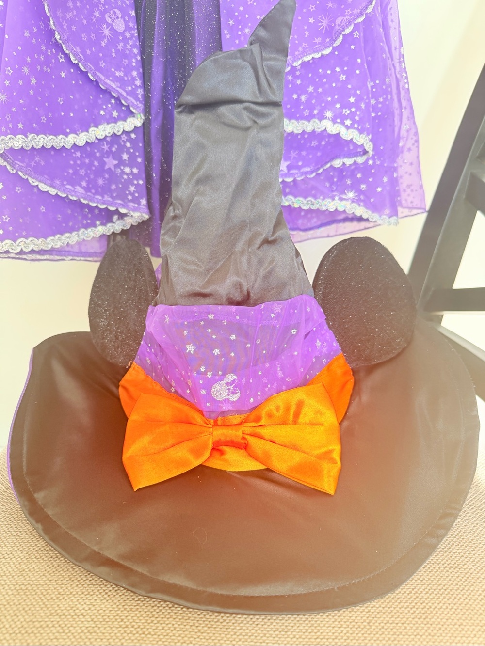 Disney Minnie Mouse Witch Halloween Costume kids 9/10 ears hat - Picture 4 of 16